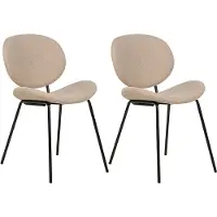 Beliani Lot de 2 chaises de salle à manger Luana Boucle Beige Grey Lumarko