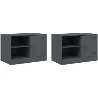vidaXL Armoires TV 2 pcs. Anthracite 67x39x44 cm Acier