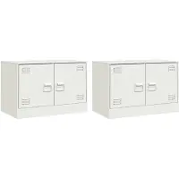 vidaXL Armoires TV 2 pcs. Blanc 67x39x44 cm Acier