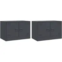 vidaXL Armoires TV 2 pcs. Anthracite 67x39x44 cm Acier