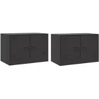 vidaXL Armoires TV 2 pcs. noir 67x39x44 cm acier