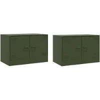 vidaXL Armoires TV 2 pcs. Vert olive 67x39x44 cm Acier