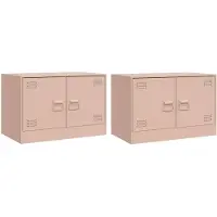 vidaXL Armoires TV 2 pcs. Rose 67x39x44 cm Acier