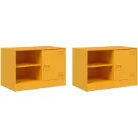 vidaXL Armoires TV 2 pcs jaune moutarde 67x39x44 cm acier