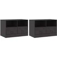 vidaXL Armoires TV 2 pcs. noir 67x39x44 cm acier