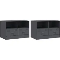 vidaXL Armoires TV 2 pcs. Anthracite 67x39x44 cm Acier