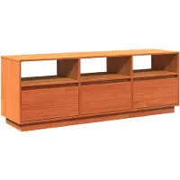 vidaXL Armoire TV brun cireux 140x37x50 cm Pin massif