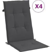 vidaXL Coussins de chaise à haut dossier 4 pcs. Melange Anthracite 120x50x4 cm Tissu