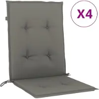 vidaXL Coussins de chaise basse 4 pcs. Gris foncé 100x50x4 cm Tissu