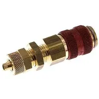 Tameson Laiton DN 5 Red Air Coupling Socket 4x6 mm Union Nut Bulkhead Double Shut-Off