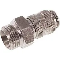 Tameson Acier inoxydable DN 5 Air Coupling Socket G 3/8 inch Male Double Shut-Off