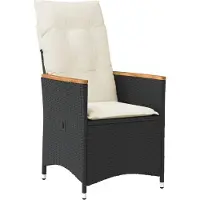 vidaXL Ensemble Bistro 3 pièces avec coussins Noir Poly Rattan