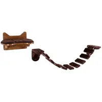 Costway Echelle à grimper pour chats Echafaudage à grimper avec passerelle, Escalier pour chats Couche pour chats Montage mural