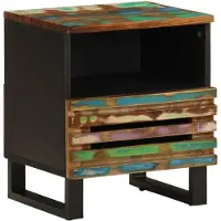 vidaXL Table de chevet 40x34x46 cm bois massif de récupération
