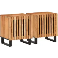 vidaXL Tables de chevet 2 pcs 40x34x46 cm bois d'acacia massif