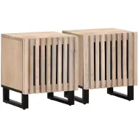 vidaXL Tables de chevet 2 pcs 40x34x46 cm bois manguier massif blanchi