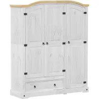 vidaXL Armoire Corona blanc 151,5x52x186 cm Pin massif