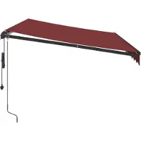 vidaXL Store automatique avec LED rouge vin 350 x 250 cm