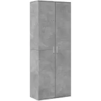 vidaXL Buffet haut gris béton 70x35x180 cm bois d'ingénierie