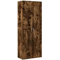 vidaXL Buffet haut chêne fumé 70x35x180 cm bois d'ingénierie