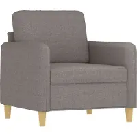 vidaXL Fauteuil avec pouf Taupe 60 cm Tissu