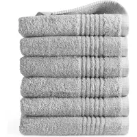 PHLOX Serviette Collection Suprême - 50x100 - 6 pièces - OEKO-TEX Made in Green - 600 g/m2 coton doux - gris clair