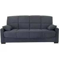 Merkloos Canapé clic clac 3 places Megan - Tissu gris - Epaisseur 14 cm - 130 x 190 cm