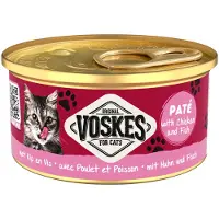 Voskes Paté Aliment pour chat Poulet & Poisson 85 g