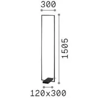 Ideal Lux Lampadaire Contemporain Cadre Métallique Noir Led Intégré 30W 3000K Ip20