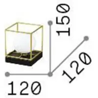 Ideal Lux Lampe de table contemporaine Lingotto Metal Black 1 Light G9 28W 3000K Ip20