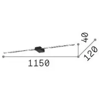 Ideal Lux Applique contemporaine Theo Aluminium Noir Led 30,5W 3000K Ip20