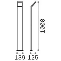 Ideal Lux 322452 OUTDOOR STYLE Lampadaire/mât LED d'extérieur, H 1 000 mm, 9 W, 1 050/780 lm, 3 000 K, IP54, brun café