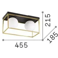 Ideal Lux Plafonnier contemporain Lingotto Metal Black 2 Lights E14 28W Ip20