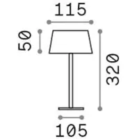 Ideal Lux Lampe de table contemporaine Métal pur Blanc Led 1,5W 3000K Ip54