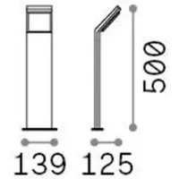Ideal Lux 318691 OUTDOOR STYLE Lampadaire/poteau d'éclairage LED pour l'extérieur, H 500 mm, 9 W, 1050/920 lm, 3000 K, IP54, blanc