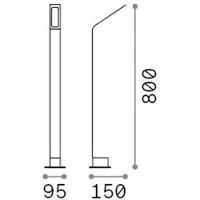 Ideal Lux 326733 OUTDOOR AGOS Lampadaire/mât d'éclairage LED pour l'extérieur, V800 mm, 6,5 W, 670/560 lm, 3000 K, IP54, noir
