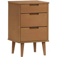 vidaXL Table de chevet MOLDE Marron 40x35x65 cm Bois de pin solide