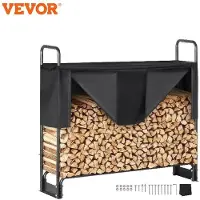 Markenlos Porte-bûches en métal - 132 x 36 x 117 cm - Taille S - Structure thermolaquée - Couvercle résistant à l'eau - Capacité de charge : 200 kg