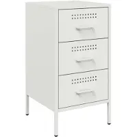 vidaXL Table de chevet blanc 36x39x68 cm acier