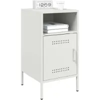 vidaXL Tables de chevet 2 pcs blanc 36x39x68 cm acier