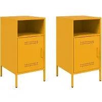 vidaXL Tables de chevet 2 pcs jaune moutarde 36x39x68 cm acier