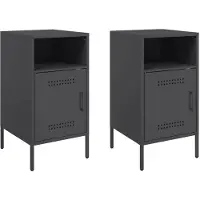 vidaXL Tables de chevet 2 pcs noir 36x39x68 cm acier