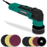 Vonroc Polisseuse double action 400W – Ø50 & Ø75MM | 2 supports de polissage et 8 éponges de polissage incl.