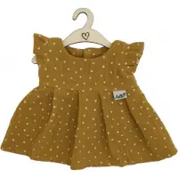 Hollie Robe pour poupée , poupée mannequin, ocre à pois, coton, printemps, 34 cm