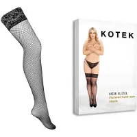 Kotek Femmes, Collants, Maintien du fishnet H036 Plus, Noir, (3XL, XL, XXL)
