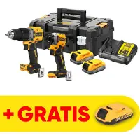 DeWalt Pack 2 outils 18V DCK2050E2T-QW : perceuse DCD805 et boulonneuse DCF850 Brushless avec coffret et 2 batteries 1,7 Ah POWERSTACK