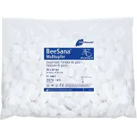 Meditrade BeeSana Tampons de gaze, sans trombone, stériles, 25 x 26 cm, forme ronde, 2+3 pces