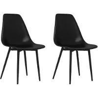 vidaXL Chaise de salle à manger 2 pcs. noir PP