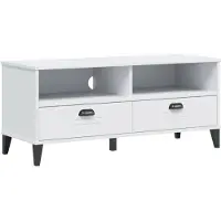 vidaXL Armoire TV VIKEN Blanc Matériau dérivé du bois