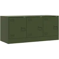 vidaXL Armoire TV vert olive 99x39x44 cm Acier